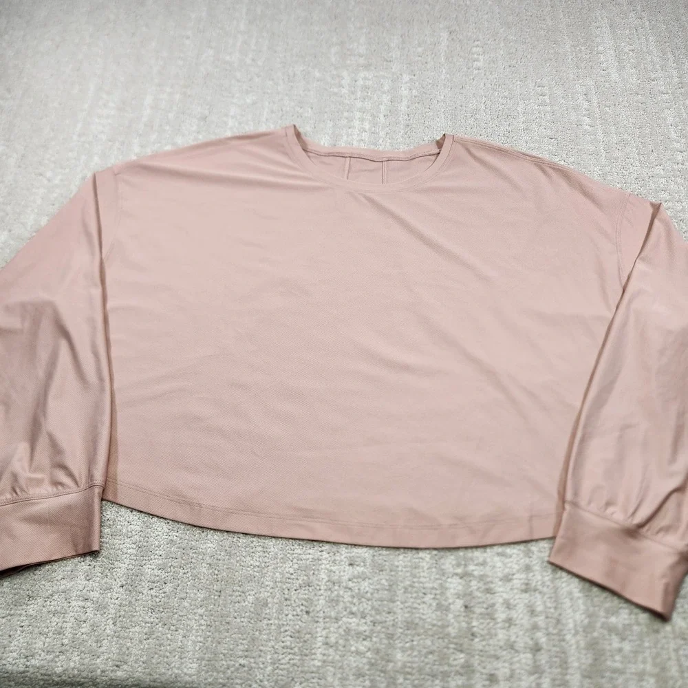 Lululemon Shirt Women XXL Muscle Love Long Sleeve Cropped Running Training Flowy